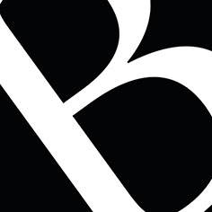 abstractie van de letter b in het lettertype bodoni MT