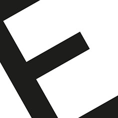 abstractie van de letter e in het lettertype frutiger