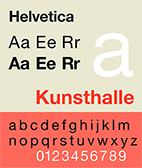 De letters en cijfers in helvetica