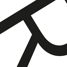 abstractie van de letter r in het lettertype bell gothic light